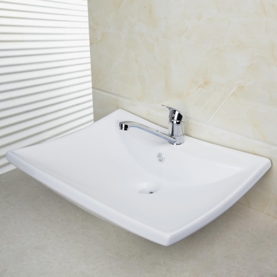 hello bathroom kitchen ceramic washbasin sink countertop rectangular+chrome kitchen faucet mixer tap td30058393/115 [ceramic-sink-2289]