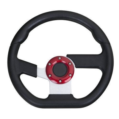 hello car steering wheel black red pu hole-digging breathable q28 slip-resistant universal supplies car accessories [new-7322]