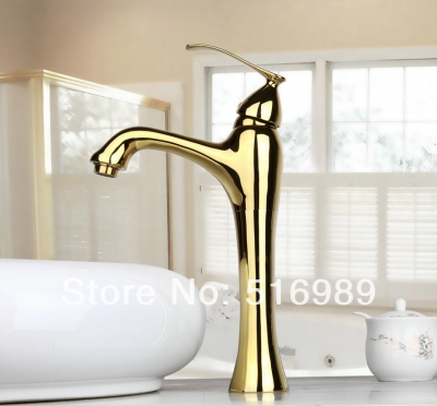 latest single handle luxury faucet golden bathroom basin sink mixer tap 8649-1/2 [golden-3857]