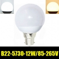 led bulb lights 12w 85-265v b22 5730 led lamps led lighting cold warm white energy saving lights 1pcs/ lot zm01094