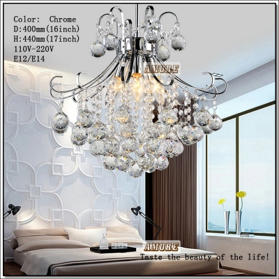 modern 4 lights clear chandelier crystal light fixture cristal lustre suspension hanging lamp for bedroom with guarantee