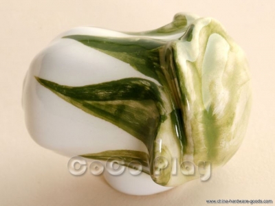 new hand painted cabbage vegetable kitchen cupboard cabinet door handle kid's room gfurniture wardrobe drawer ceramic pull knob [Door knobs|pulls-2886]