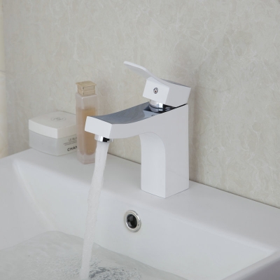 single handle white painting new design bathroom sinks faucet mixer basin tap solid brass bathroom sink faucet 97060 [bathroom-mixer-faucet-1954]