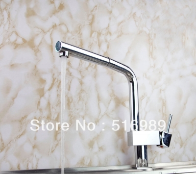 single hanlde brass chrome pull out kitchen faucet mixer sink faucet tap leon68 [pull-out-amp-swivel-kitchen-7639]