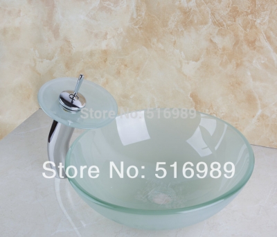 sold well higher quality transparent bathroom chrome basin faucets washbasin with drainer basin set [glass-lavatory-basin-faucet-set-3778]