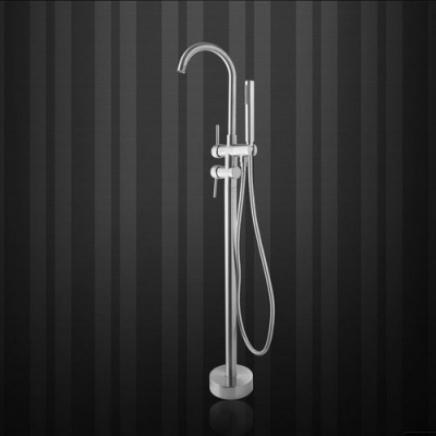 swilve spout double handles bathtub torneira shower set floor mounted nickel brushed 51009 bathroom basin sink tap mixer faucet