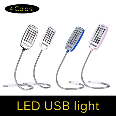 ultra bright flexible led usb light reading lamp 28leds 4 colors for laptop notebook pc computer 4pcs/lots