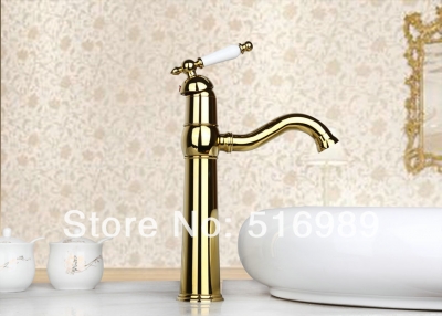 unique handle luxury golden bathroom bathtub tap faucet mixer 8656kh/1 [golden-3896]