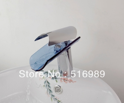waterfall spout bathroom basin faucet single handle hole vessel mixer taptree605