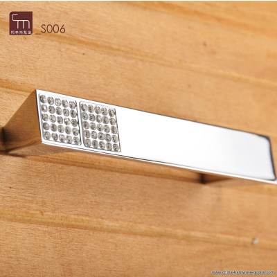 10pcs/lot clear crystal kitchen cabinet drawer pulls handles zinc alloy whole(c.c.:96,length:115mm) [Door knobs|pulls-76]