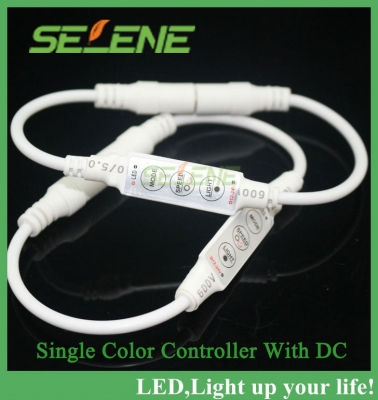 10pcs/lot mini controller with dc connector cable for single color led smd3528/5050 strip12v 3 keys single color controller