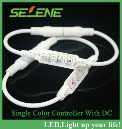 10pcs/lot mini controller with dc connector cable for single color led smd3528/5050 strip12v 3 keys single color controller [single-color-controller-8532]