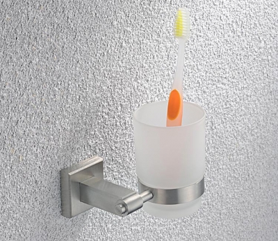304 stainless steel (sus 304) nickel brushed single cup holder,toothbrush holder sus008 [bathroom-accessory-1450]