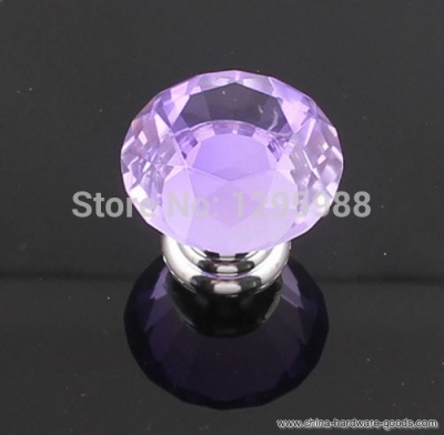 30mm crystal glass clear diamond cupboard wardrobe cabinet door handle knobs drawer for kitchen bedroom zbe280