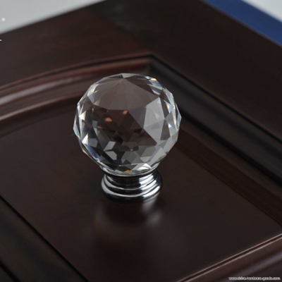30mm round ball clear crystal transparent glass door knobs cupboard wardrobe elegant home decoration