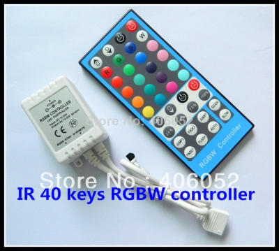 4pcs/lot rgbw ir 40key led controller dc5v 12v - 24v for 5050/3528 led strip light and rgb led module [led-controller-5002]