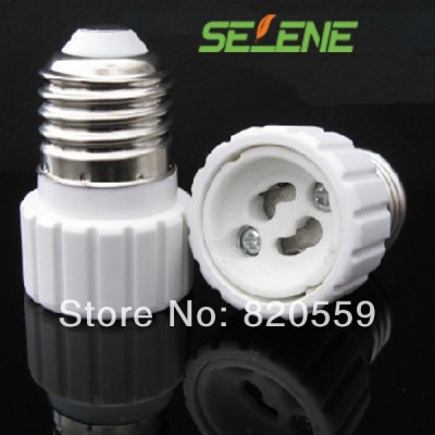 50pcs/lot e27 to gu10 base holder led light bulb lamp addapter convert e27 socket plug halogen lamp base [adapter-980]