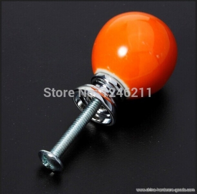 5pcs orange ceramic door knobs handles drawer pulls cupboard furniture cabinet cherry handle