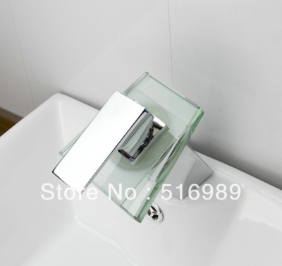 basin sink faucet waterfall glass mixer bathroom polished chrome sink tap leon42 [glass-faucet-3633]