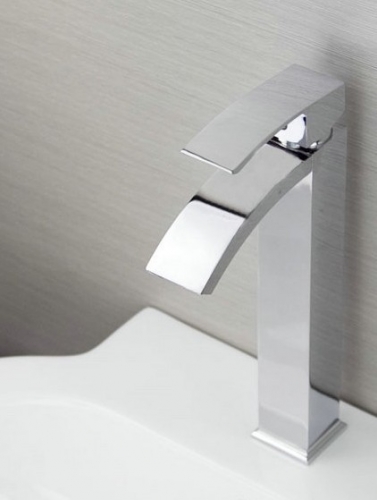 brand new chrome sink brass waterfall one handle bathroom mixer basin faucet bre526