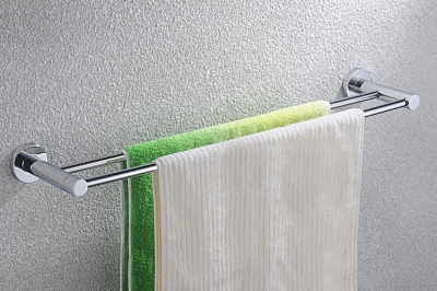 brass chrome finished double towel bar,bathroom product towel holder,towel rack cb008g-1