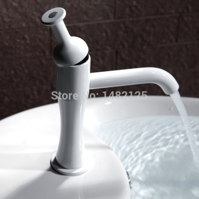 brass single lever white painted basin faucet [basin-faucet-23]