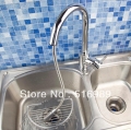 chrome deck mount single handle spring pull out kitchen faucet single hole mixer water tap mak14