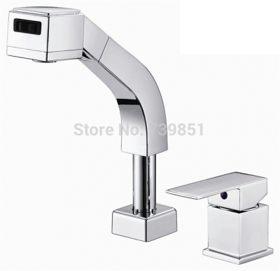 chrome deck mounted and cold mixer pull out bathroom faucet for basin torneira banheiro torneiras copper tap lanos vasos [pull-out-kitchen-faucets-8121]
