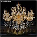 ! classic 10 arms crystal chandelier light fixture lustre hanging lamp for el lobby villa md3225 l18 d870mm h680mm