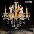 classic gold chandeliers 6 arms light fixture crystal lustre lamps for foyer lobby md8861 d580mm h600mm clear crystal chandelier