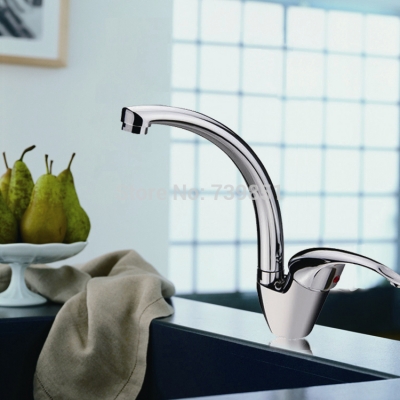 contemparary solid copper chrome single handle kitchen sink faucet mixer swivel pipe cold mixer valve basin tap for washing