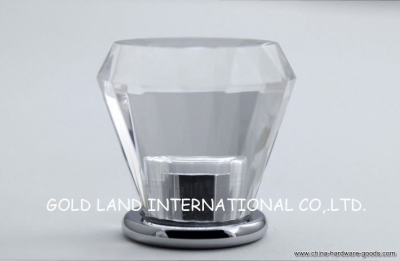 d30mmxh28mm pure brass k9 crystal glass furniture cupboard knob/crystal cabinet knob [Door knobs|pulls-2593]