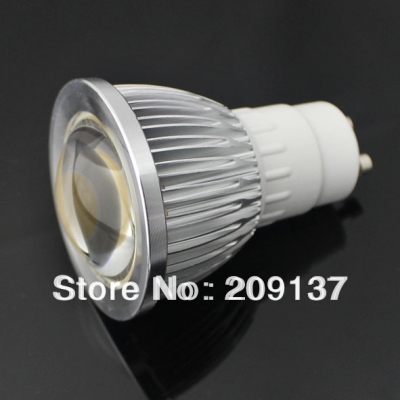 dimmable gu10 cob led light bulb spotlight 5w 500lm warm white/cool white 85-265v ce rohs 10pcs/lot