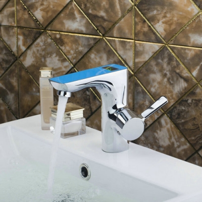 hello blue torneira digital display bathroom chrome 97121 one handle deck mount solid brass widespread sink tap mixer faucet