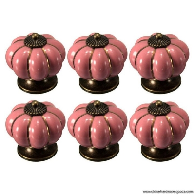 kitchen pumpkins handles pull kids drawer knobs zinc ceramic door cabinets cupboard hardware pink knobs [Door knobs|pulls-2717]