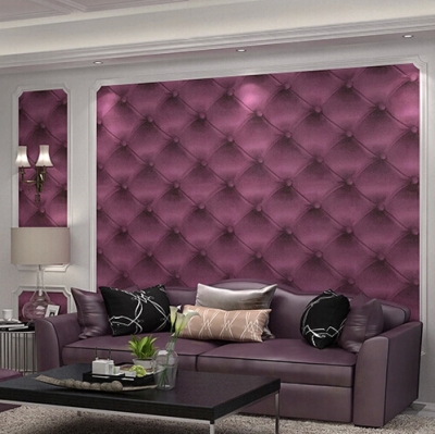 leather wallpaper purper 3d leather wall panel sofa backgroup papel de parede 3d para quarto [wallpaper-roll-9366]