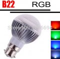 led lamp b22 5w 10w 85-265v rgb rgb16 transparent cover led bulb lamp + ir remote control zm00954/zm00953