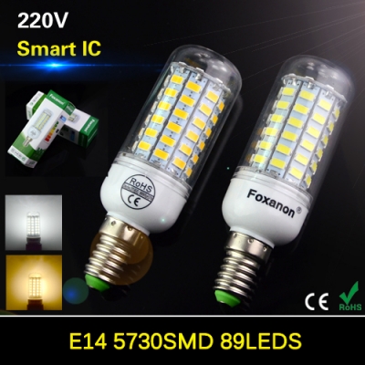 led lamp e27 e14 220v led corn bulb smd 5730 lampada led light christmas chandelier candle lighting with smart ic drive ce rhos [5730-smart-ic-corn-series-958]