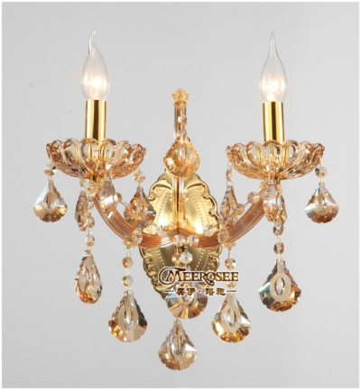 maria theresa crystal wall sconces light fixture with 2 lights amber color [crystal-wall-light-2749]