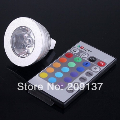 mr16 4w led rgb bulb lamp spotlight 16 color changeable+ir remote controller
