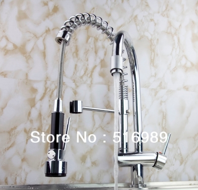 new pull out faucet chrome water power swivel kitchen sink mixer tap double handle
