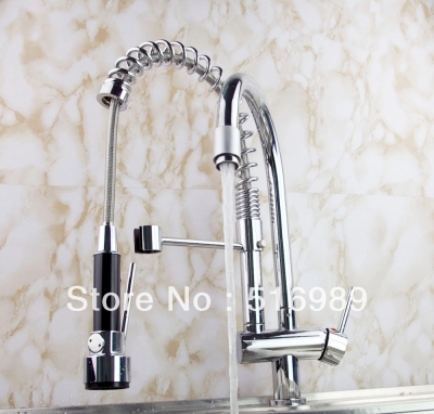new ship pull out faucet chrome water power swivel kitchen sink mixer tap double handle tige3 [kitchen-led-4231]