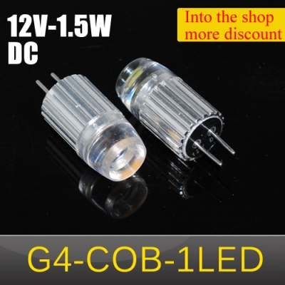 newest ultra bright led lamp g4 cob 1led 1.5w droplight led bulb dc 12v crystal chandelier aluminum pendant lights 10pcs/lots [g4-base-type-series-3361]