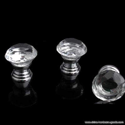 pack of 10 crystal glass 30mm diamond shape cabinet knob drawer pull hand bs88