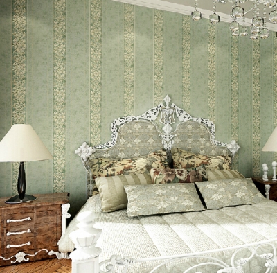 papel de parede 4 colors green vintage wallpaper bedding living room striped dining room wall paper [wallpaper-roll-9399]