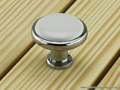 white knob dresser knobs / drawer knobs pulls handles ceramic knobs / kitchen cabinet knobs silver furniture knob pull handle [Door knobs|pulls-2439]