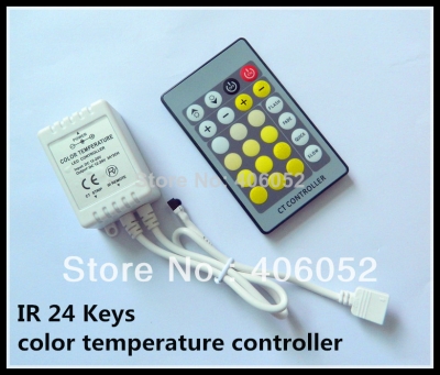 100pcs/lot ir 24 keys color temperature controller dc5v 12v - 24v for 5050/3528 led strip light and rgb led module [led-controller-4897]