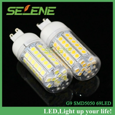 1pc/lot durable smd 5050 15w g9 led 220v corn bulb lamp, warm white / white,69leds 5050smd led lighting,energy saving [smd5050-8650]