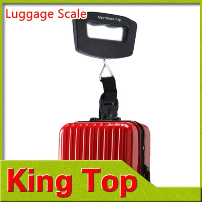 1pcs 50kg/10g lcd electronic portable hanging luggage weight hook digital scale- [digital-scales-3128]