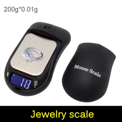 1pcs new creative mouse mini electronic scale 200g / 0.01g backlight module high precision digital pocket jewelry scale [digital-scales-3130]